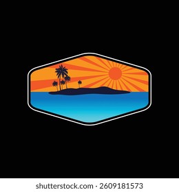 Summer time emblem or logo or label or t-shirt vector image
