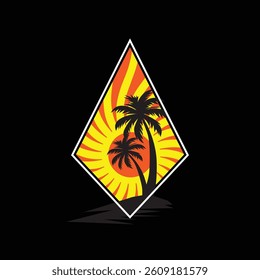 Summer time emblem or logo or label or t-shirt vector image