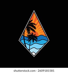 Summer time emblem or logo or label or t-shirt vector image