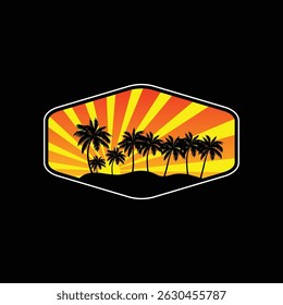 Summer time emblem or logo or label or t-shirt vector image