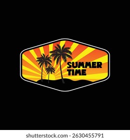 Emblema o logotipo de verano o etiqueta o Imagen de Vector de camiseta