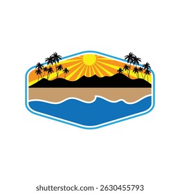 Summer time emblem or logo or label or t-shirt vector image