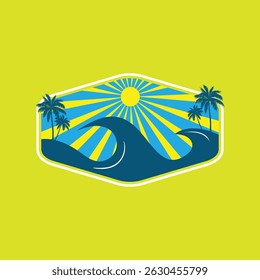 Summer time emblem or logo or label or t-shirt vector image