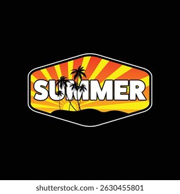 Summer time emblem or logo or label or t-shirt vector image