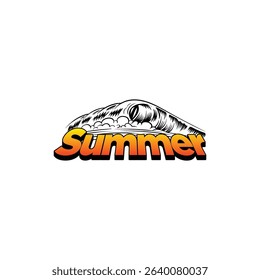 Summer time emblem or logo or label or t-shirt vector image