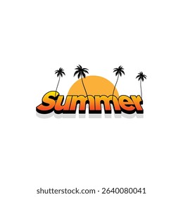 Summer time emblem or logo or label or t-shirt vector image