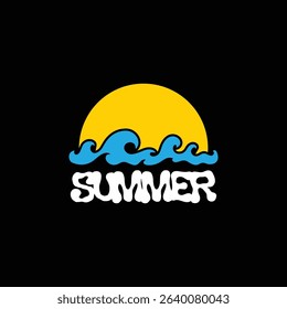 Summer time emblem or logo or label or t-shirt vector image