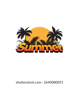 Summer time emblem or logo or label or t-shirt vector image