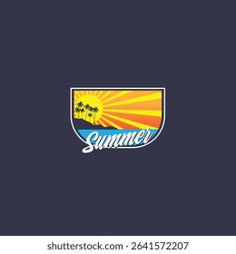 Summer time emblem or logo or label or t-shirt vector image