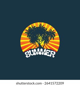Summer time emblem or logo or label or t-shirt vector image