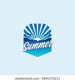 Summer time emblem or logo or label or t-shirt vector image
