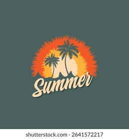 Summer time emblem or logo or label or t-shirt vector image