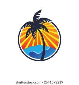 Summer time emblem or logo or label or t-shirt vector image