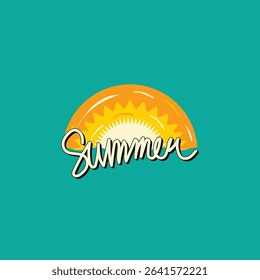 Summer time emblem or logo or label or t-shirt vector image
