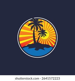 Summer time emblem or logo or label or t-shirt vector image