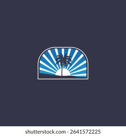Summer time emblem or logo or label or t-shirt vector image