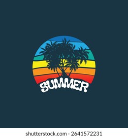 Summer time emblem or logo or label or t-shirt vector image