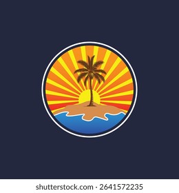 Summer time emblem or logo or label or t-shirt vector image