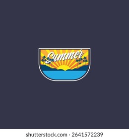 Summer time emblem or logo or label or t-shirt vector image