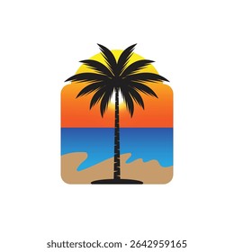 Summer time emblem or logo or label or t-shirt vector image