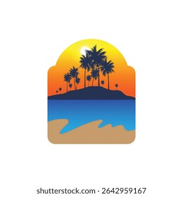 Summer time emblem or logo or label or t-shirt vector image