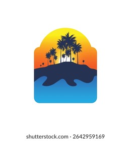 Summer time emblem or logo or label or t-shirt vector image