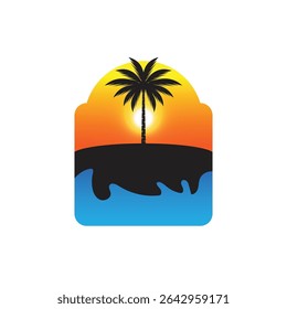 Summer time emblem or logo or label or t-shirt vector image