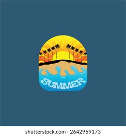 Summer time emblem or logo or label or t-shirt vector image