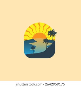 Summer time emblem or logo or label or t-shirt vector image