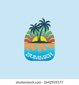 Summer time emblem or logo or label or t-shirt vector image