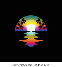 Summer time emblem or logo or label or t-shirt vector image