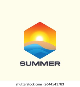 Summer time emblem or logo or label or t-shirt vector image