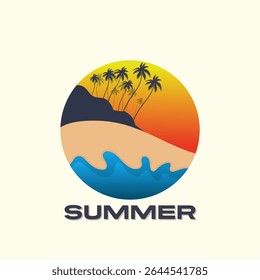 Summer time emblem or logo or label or t-shirt vector image