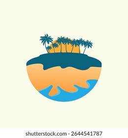 Summer time emblem or logo or label or t-shirt vector image