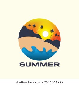 Summer time emblem or logo or label or t-shirt vector image