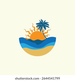 Summer time emblem or logo or label or t-shirt vector image
