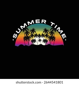 Summer time emblem or logo or label or t-shirt vector image