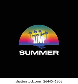 Summer time emblem or logo or label or t-shirt vector image