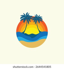 Summer time emblem or logo or label or t-shirt vector image