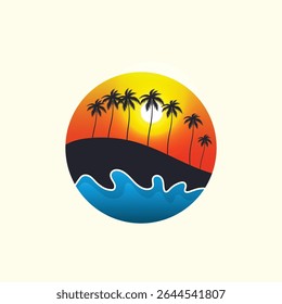 Summer time emblem or logo or label or t-shirt vector image
