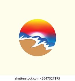 Summer time emblem or logo or label or t-shirt vector image