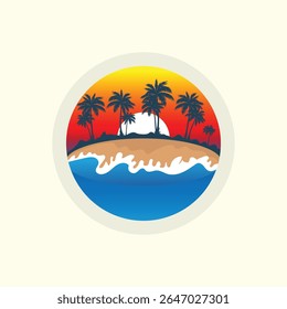 Summer time emblem or logo or label or t-shirt vector image