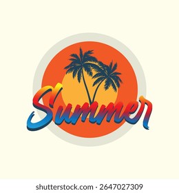 Sommerzeit Emblem oder Logo oder Label oder T-Shirt Vektorbild