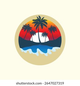 Summer time emblem or logo or label or t-shirt vector image
