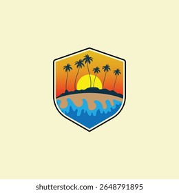 Summer time emblem or logo or label or t-shirt vector image