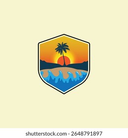 Summer time emblem or logo or label or t-shirt vector image