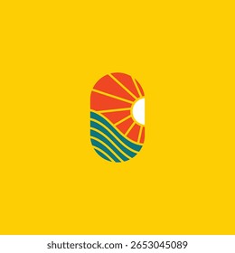 Summer time emblem or logo or label or t-shirt vector image