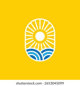 Summer time emblem or logo or label or t-shirt vector image
