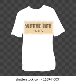 Summer time enjoy slogan on T-shirt. Vector Illustration.