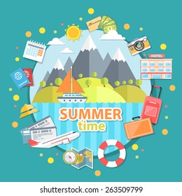 summer time. flat illustration